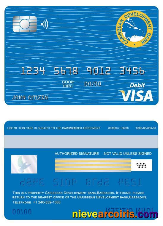 Barbados Caribbean Development bank visa card